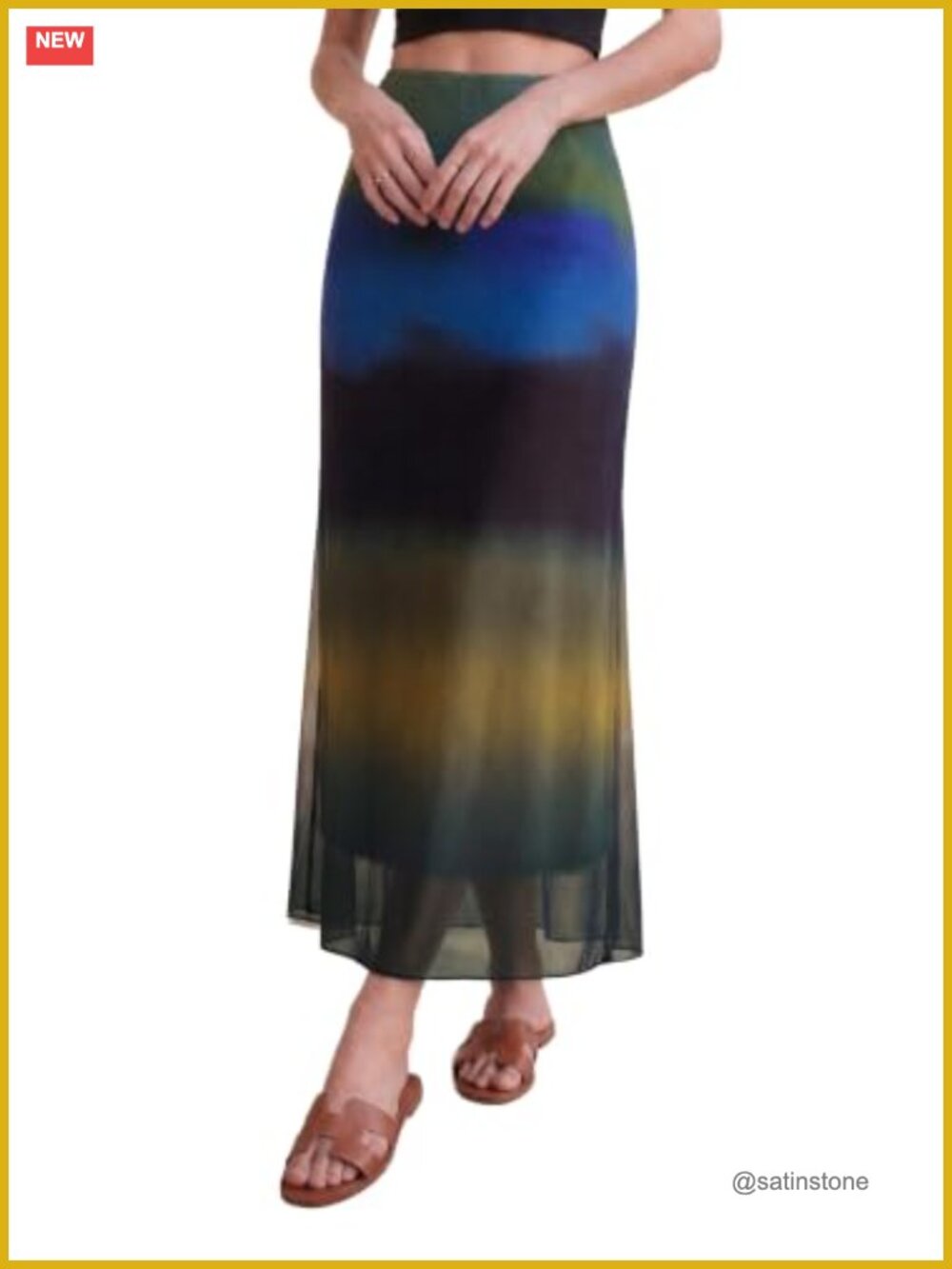 Women's Punk Tiered Ruffle Midi Skirt Elastic High Waist A-Line Woven